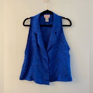 Vintage 80s Royal Blue 2 Piece Sleepwear/Pyjamas Set - S-M